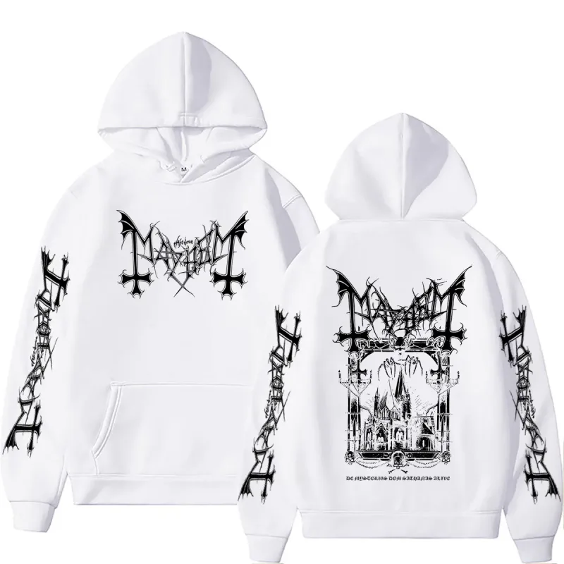 Rock Band Mayhem De Mysteriis Dom Sathanas Hoodie Men Women Death Black Metal Hooded Tracksuit Male Fashion Gothic Punk Hoodies