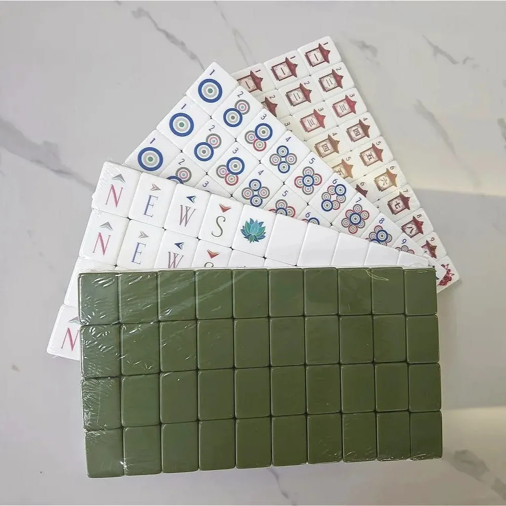 In Stock Hot American Mahjong Set 160 Tiles 4-Layer Acrylic Mah Jongg Sets Portable Travel Mahjong Game Tiles Adult Indoor Games