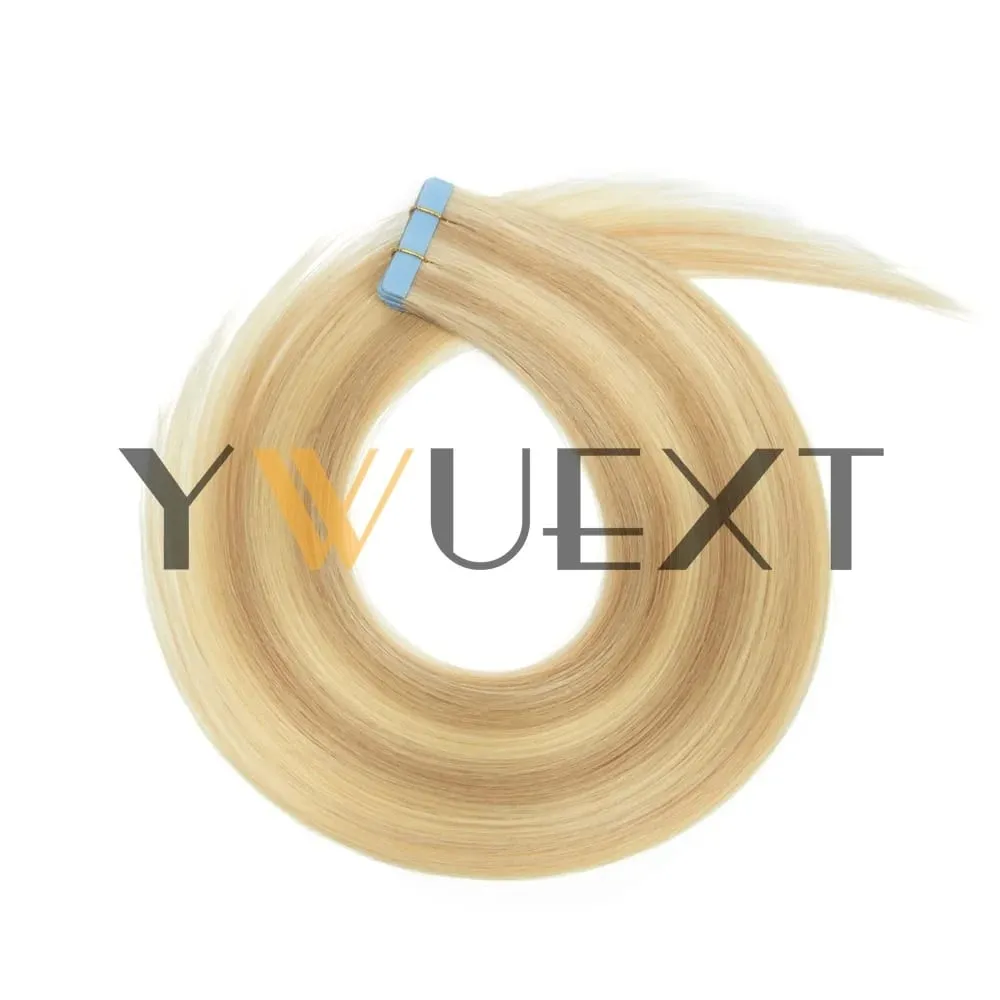 30G Tape in Human Hair Extensions 12-20 Inches Seamless PU Skin Weft Tape Hair Natural Straight 20pcs/pack Tape Glue 9 Colors Available