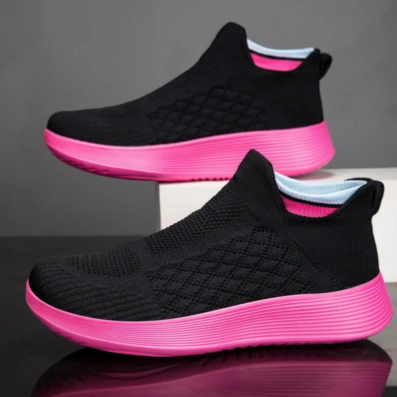 Men Running Walking Sock Shoes Fashion Casual Sneakers Breathable Thick Sole Sport shoes Lightweight Men Sneakers Casual Shoes