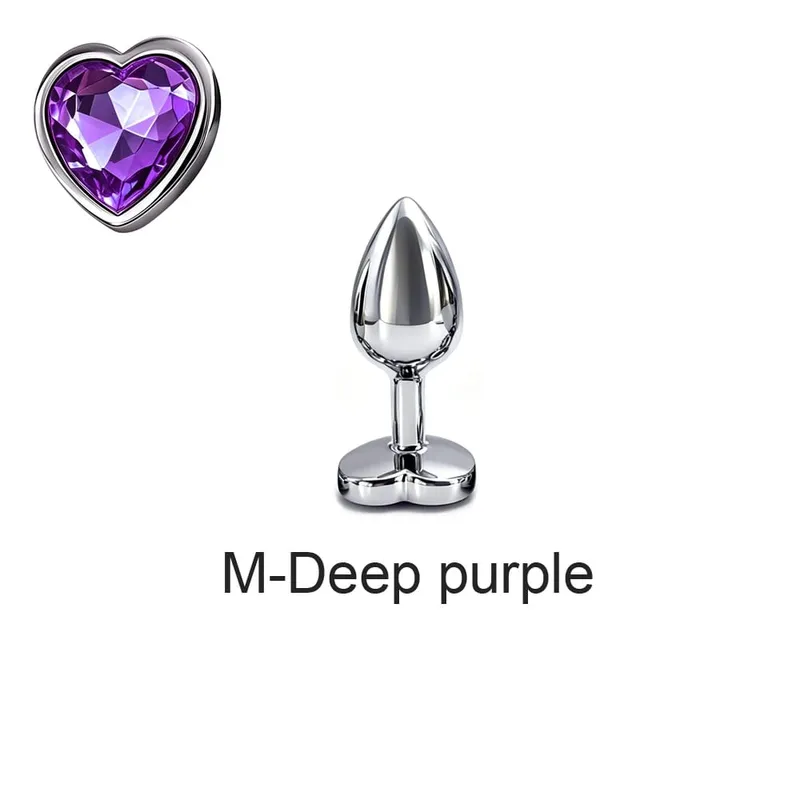 5 Sizes Metal Anal Plug Set with Heart Base Smooth Prostate Massage Butt Plug Sex Toys for Men Women Couples
