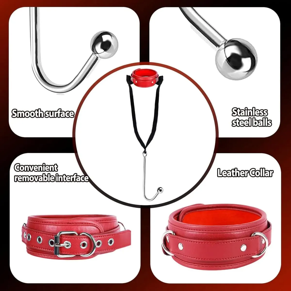 SM Couple Anal Hook Sex Bondage Restraint Set BDSM Leather Chain Stainless Steel Adult Sex Toys For Men Adjustable Harness