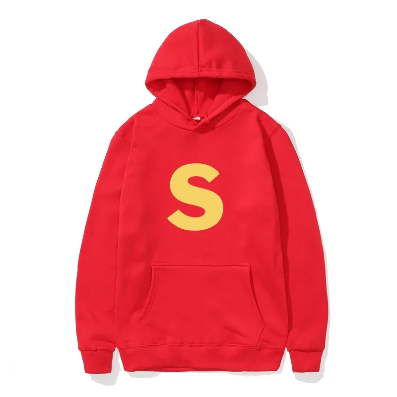 Autumn Winter Cartoon Character Print Men's Hoodies Alvin And The Chipmunks Pullover Fashion Solid English Sweatshirt Streetwear
