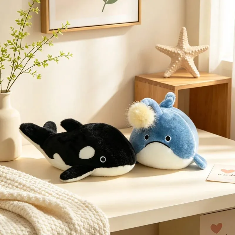 New Creative Ocean Plushies Sea Urchin Lanternfish Crab Orca Plush Throw Pillows Cute Marine Animal Decorative Cushions for Sofa