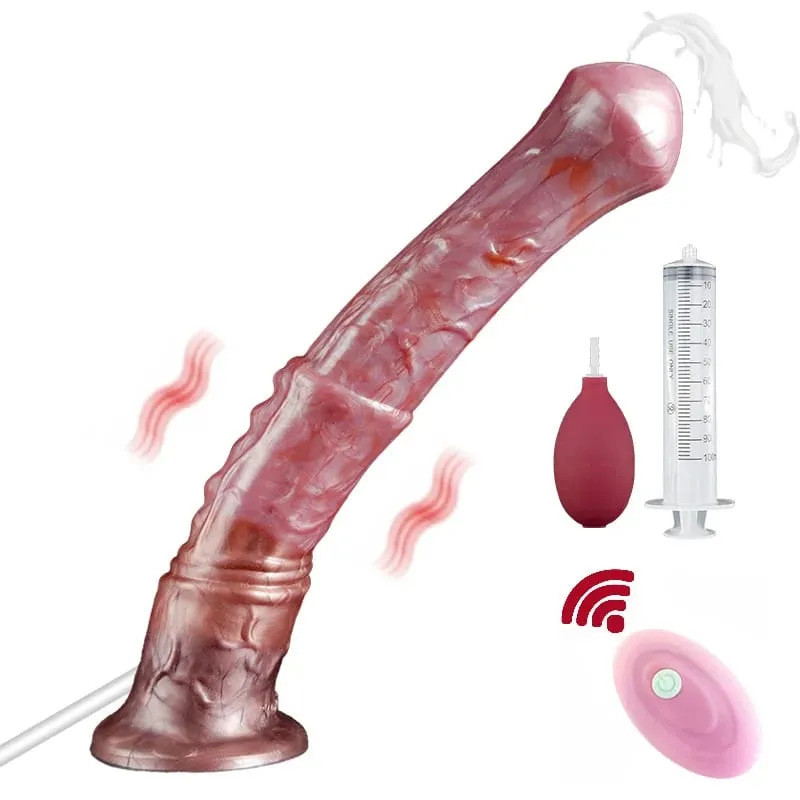 Eiaculazione Cavallo Dildo 10 modalità vibratore stimolatore clitoride femminile pene animale in silicone con ventosa giocattolo del sesso per le donne uomini