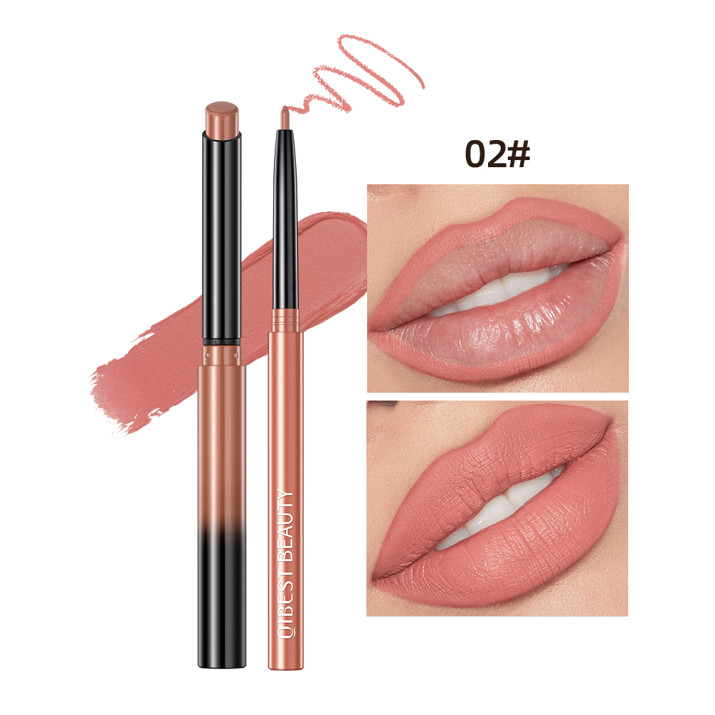 Set Pena Lipliner Lipstik 2 Buah Kosmetik Kontur Pensil Lip Liner Beludru Matte Kosmetik Tahan Lama Stik Bibir Merah Seksi