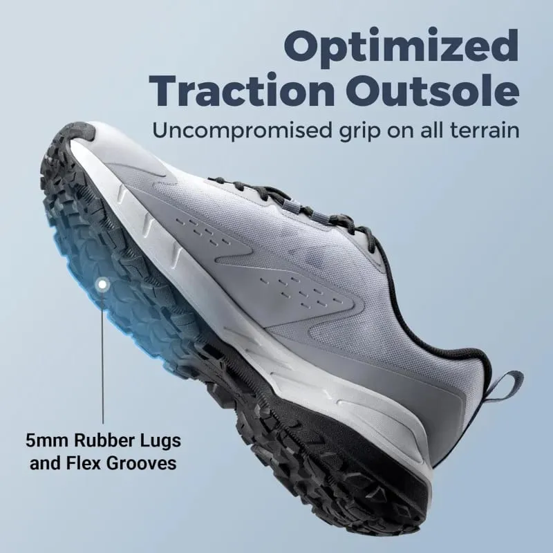 FitVille Wide Width Men'S Sneakers Non-Slip Comfortable Trekking Hiking Walking Shoes For Outdoor Shoe With Arch Support