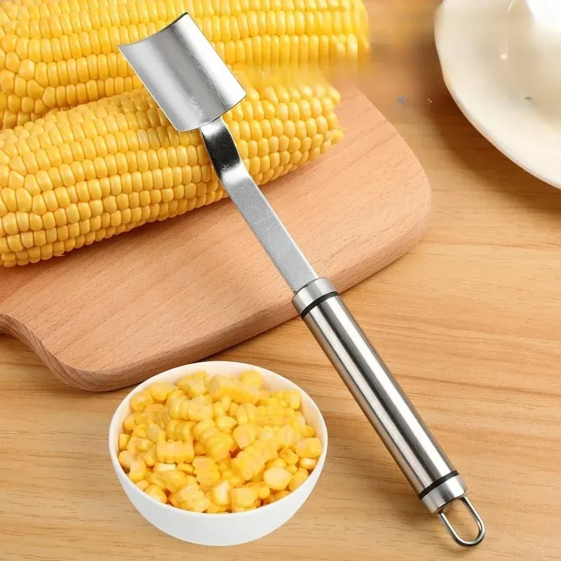 Stainless Steel Corn Peeler Serrated Corn Peeler Corn Cob Planer Thresher Cutter Mga Prutas at Gulay sa Kusina Mga Gadget — image 5