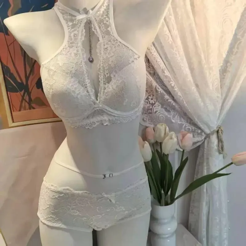 Lencería francesa elegante para mujer, Bralette de encaje inalámbrico con busto pequeño, efecto Push Up, sin aros, tirantes finos, comodidad para el día a día