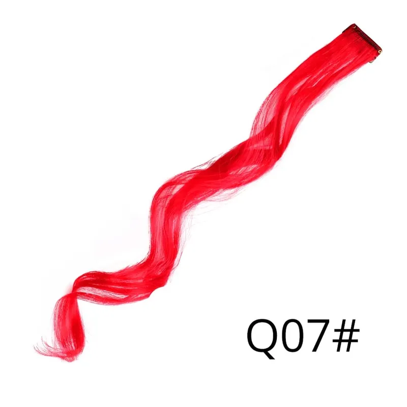 Leeons 夾式接髮直漸層紫色藍色粉紅色接髮女用合成假髮