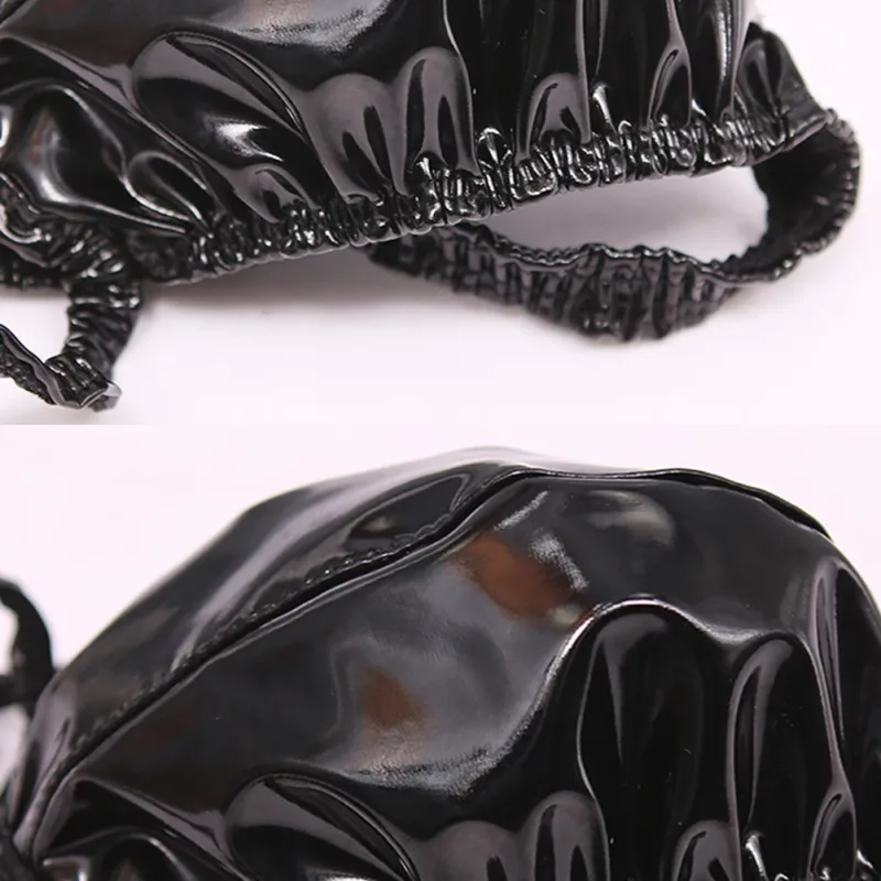 Sexiga män PVC glänsande U konvex pouchtrosor Lågväxt G-string Latexolja Glossig Sexig stringtrosa Carapace U Bulge Underkläder