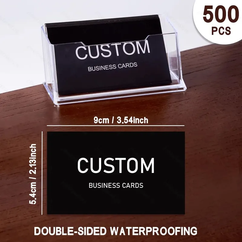200/500/1000pcs Customizable Cards Personalized Business Cards with Acrylic Storage Box Matte Film Thank You Invitations