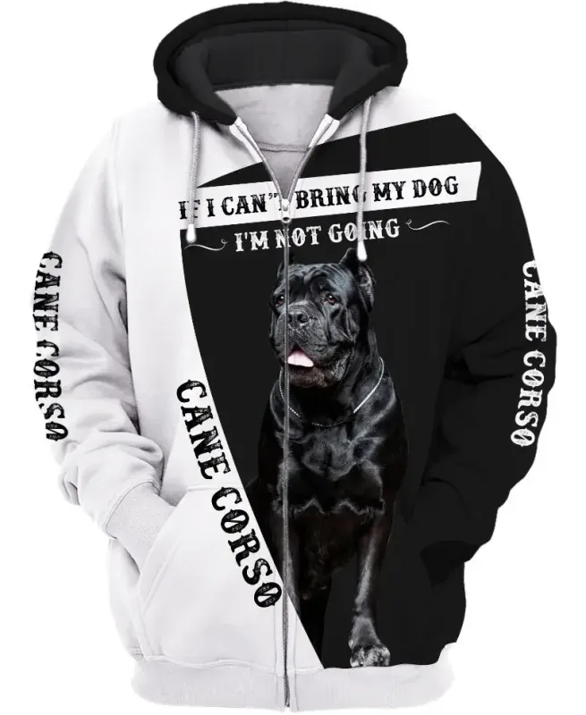 New Cane Corso Dog 3D Print Zipper Hoodies Streetwear Men Women Casual Hooded Sweatshirts Oversized Tracksuit Coat Man Clothing