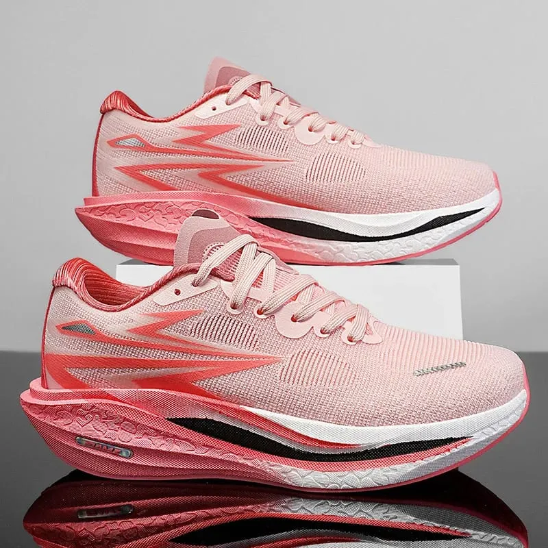 Men Running Shoes New Carbon Board Marathon Sports Shoes Breathable Lightweight Trend Women's Athletic Sneakers