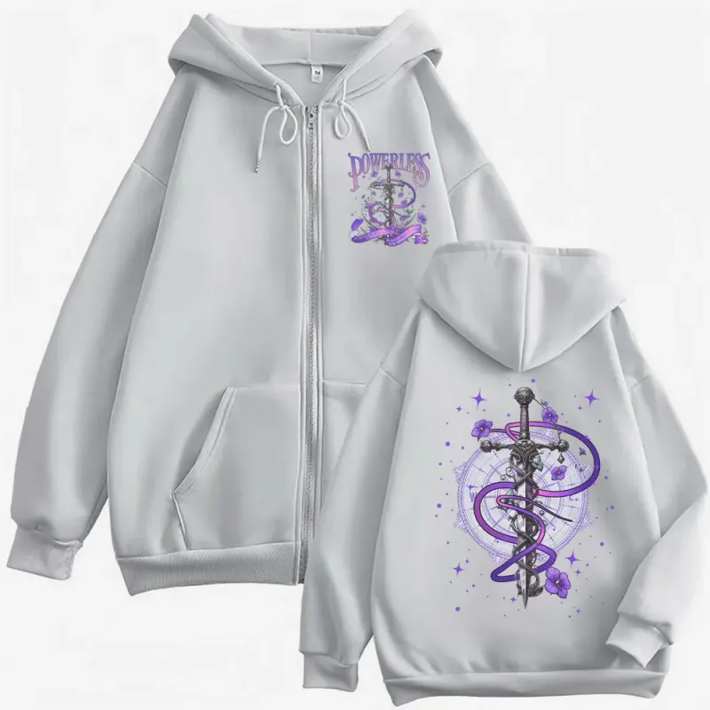 Powerless Kai Azer Book Cover Zipper Sweatshirts Gift for Men Women's Fashion Aesthetic Zip Up Hoodies High Quality Coats Jacket