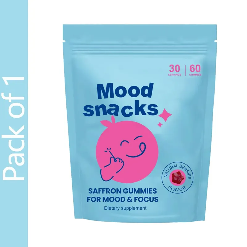 Gummies Safron untuk Kanak-kanak dengan Ekstrak Safron Bunga Keghairahan & Suplemen Sokongan Mood Tenang GABA untuk Mood Fokus & Relaksasi