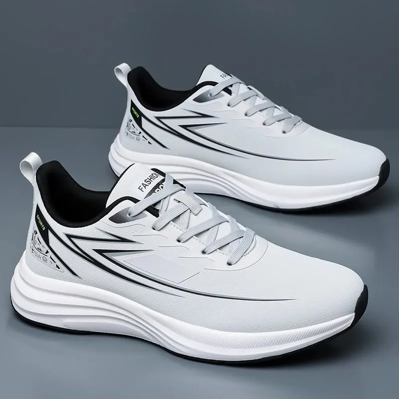 Men Waterproof Leather Running Shoes Lightweight Non‑Slip Casual Sports Shoes Daily Walking Sneakers Male Gym Athletic Trainers
