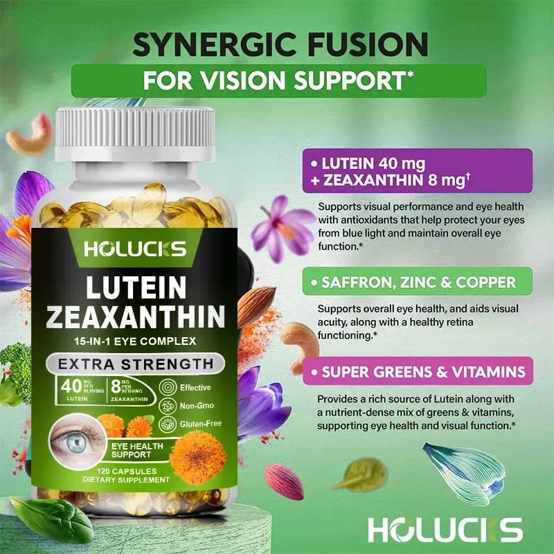 Pure Lutein Eye Care Capsules with Zeaxanthin & Vitamins Support Vision Clarity & Relieve Eye Fatigue & Immune Care