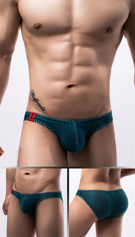Men Briefs Summer Breathable Holes Underwear U Convex Thin Low Waist Men's Underwear Briefs Slip Underpants Calzoncillos — image 11