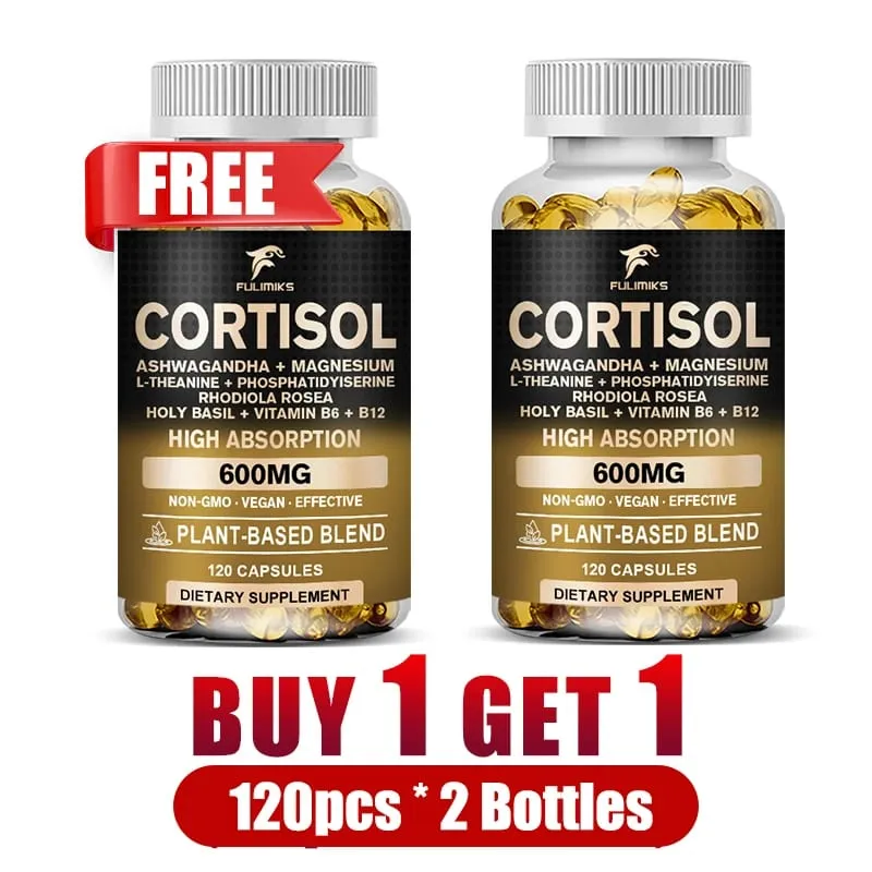 Pure Cortisol Supplement with Ashwagandha Magnesium Support Adrenal Health & Relief Stress Lower High Cortisol Levels