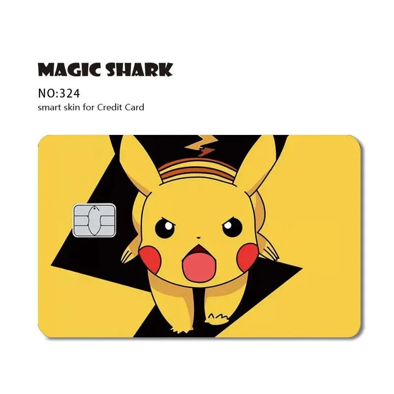 Maigc Shark Cute Pokémons Mewtwo Eevee Pikachu Gengar Adesivo Capa de filme para cartão de crédito de débito sem desbotamento