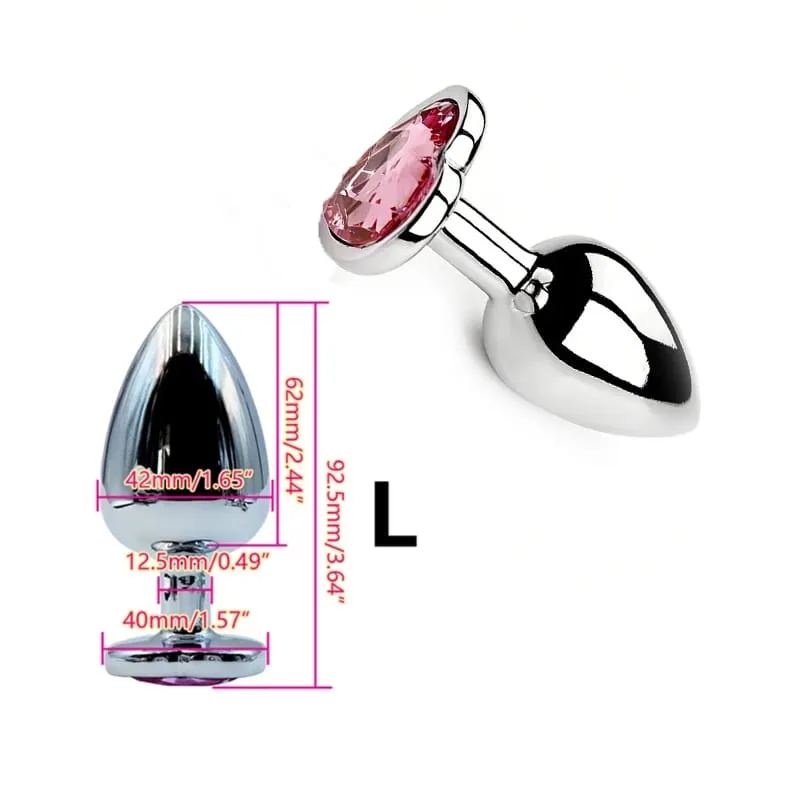 Heart Shaped Metal Anal Plug Butt Plug 6 Colors S/M/L Sizes Unisex Adult Sex Toys for Men Women Anal Massager Pleasure Toy