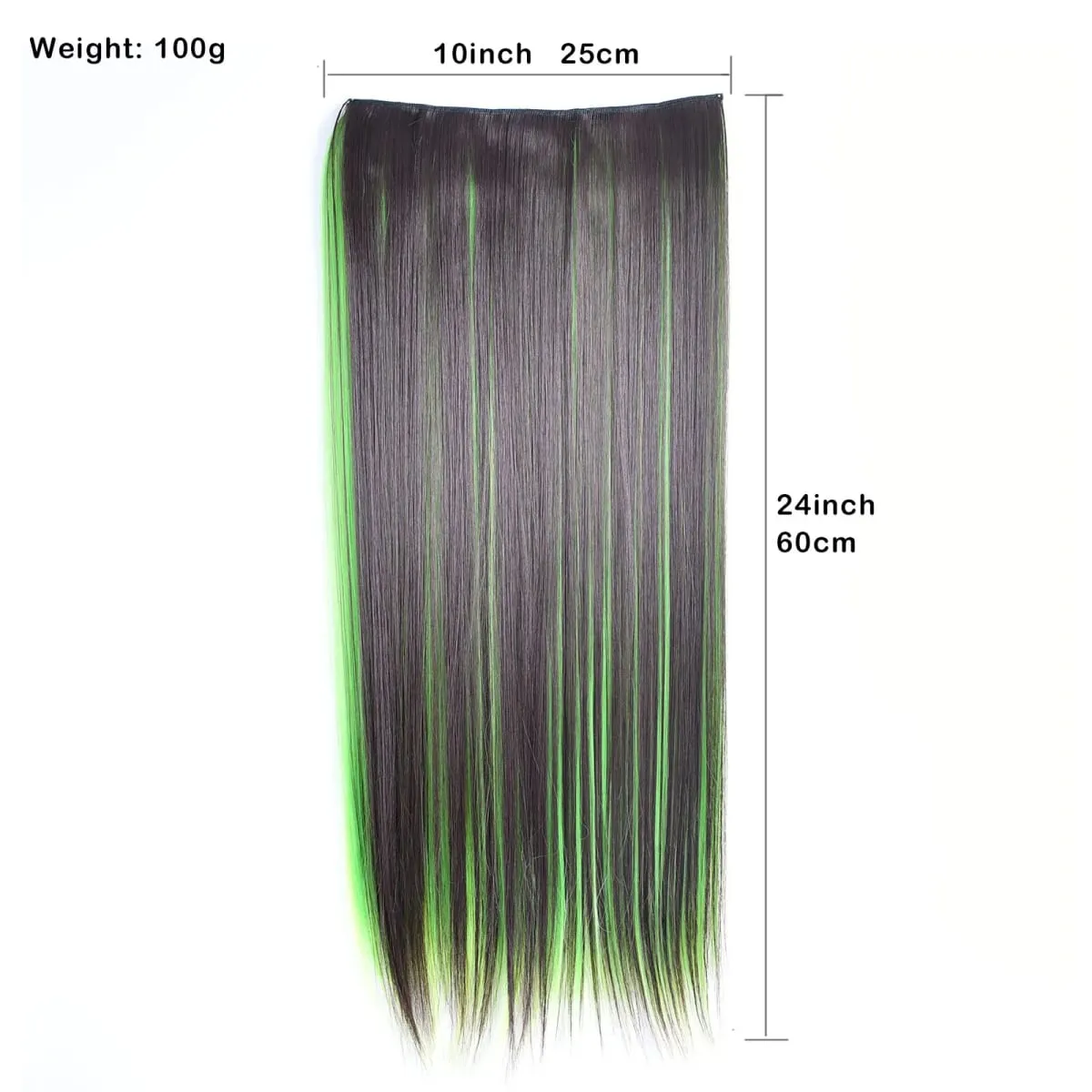 Jeedou Clip-in Hair Extension 5Clips One Piece Straight Synthetic Hairpiece Blue Brown Green Red Highlighted Piano Color