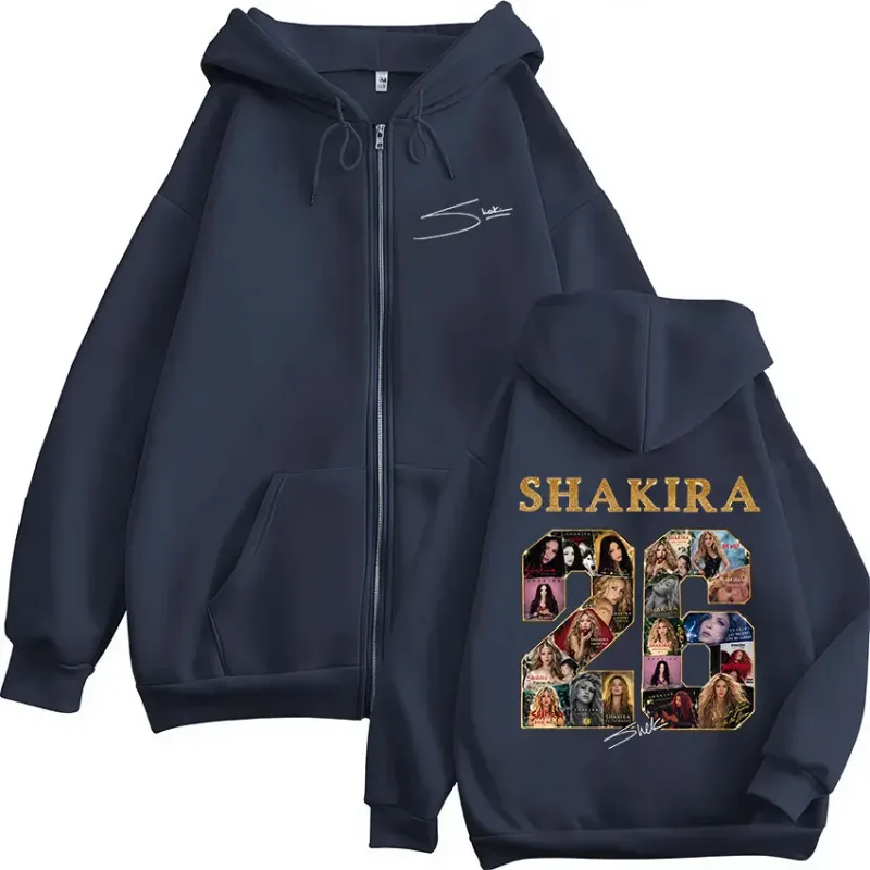 Shakira LMYNL 2026 World Tour Graphic Zipper Hoodies Men's Women Clothing Fashion Fleece Long Sleeve Zip Up Sweatshirts Jackets