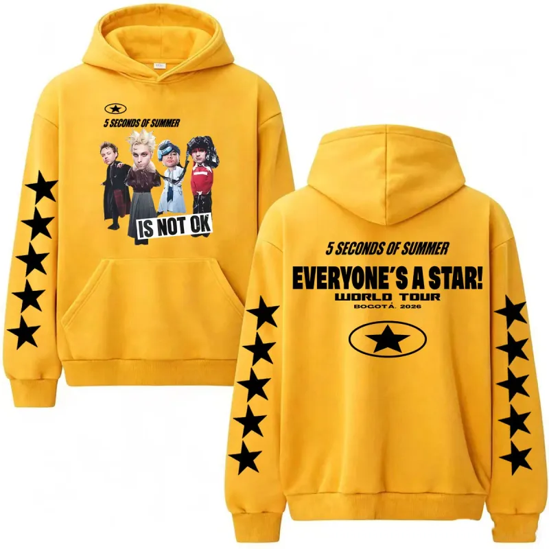 5 Seconds of Summer Everyone's A Star 2026 World Tour Hoodies Men's Clothes Hip Hop Pop Music Sweatshirt Casual Fleece Pullovers