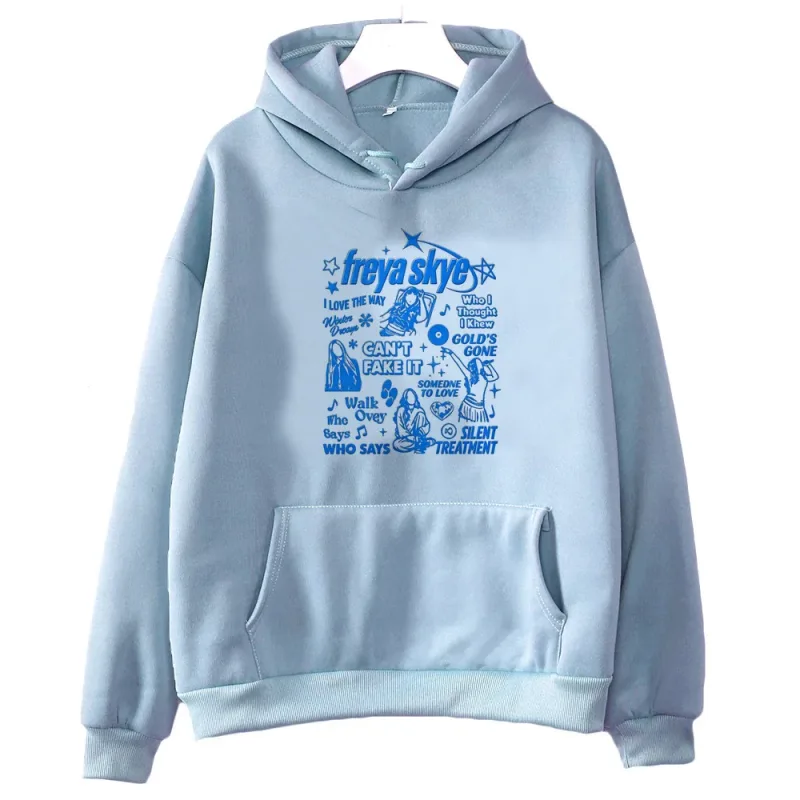 Freya Skye 2000s fashion hooded sweatshirt - Women's loose fit - Men's version. Cutecore. Suitable for both men and women.