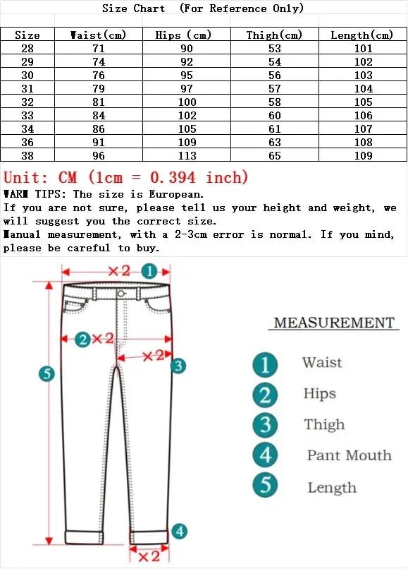 Men's New Slim Fit Stretch Cotton Jeans Ripped Casual Black Blue Denim Pencil Pants for Everyday Social Wear