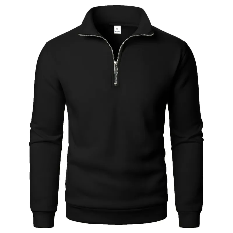 Spring Autumn new Casual Half Zipper stand collar sweatshirt Trend Simple slim men Pullover long sleeve tops Men's sweatshirt