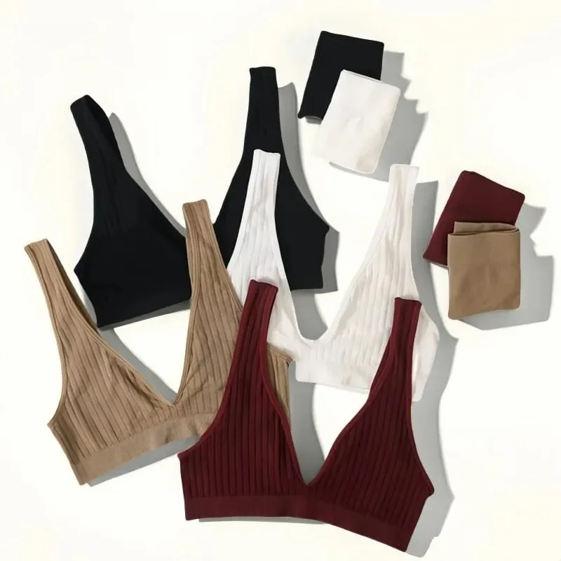 Sömlös BH och Trosor Set Push Up BH Kvinnor Sexiga Underkläder Kvinna Hög midja G-String V-ringad Byst Underkläder Set