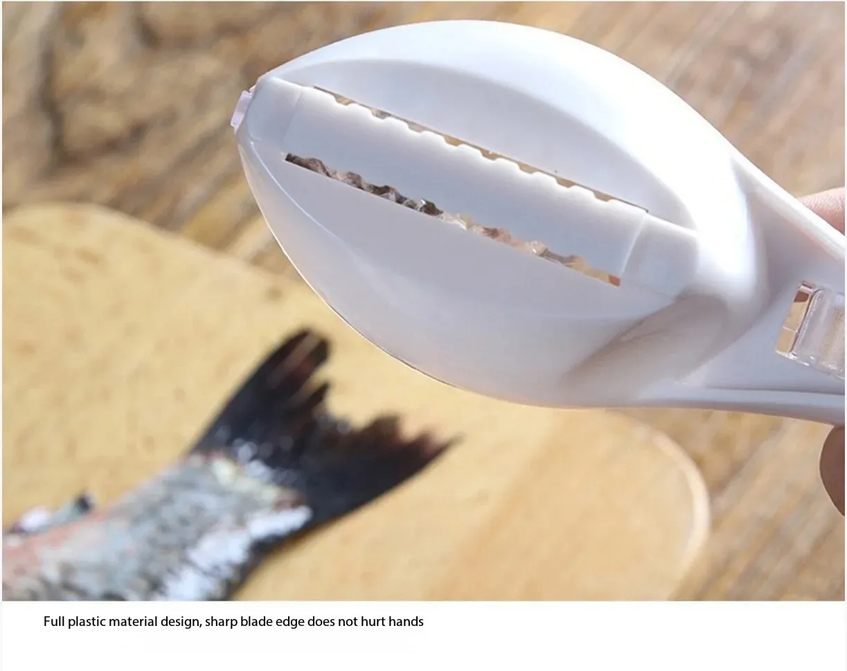 Use a Cover-Equipped Fish Scale Scraper Manual Fish Scale Remover Kitchen Fish Scale Scraper Manual Tool for Removing Fish Scales. — image 5