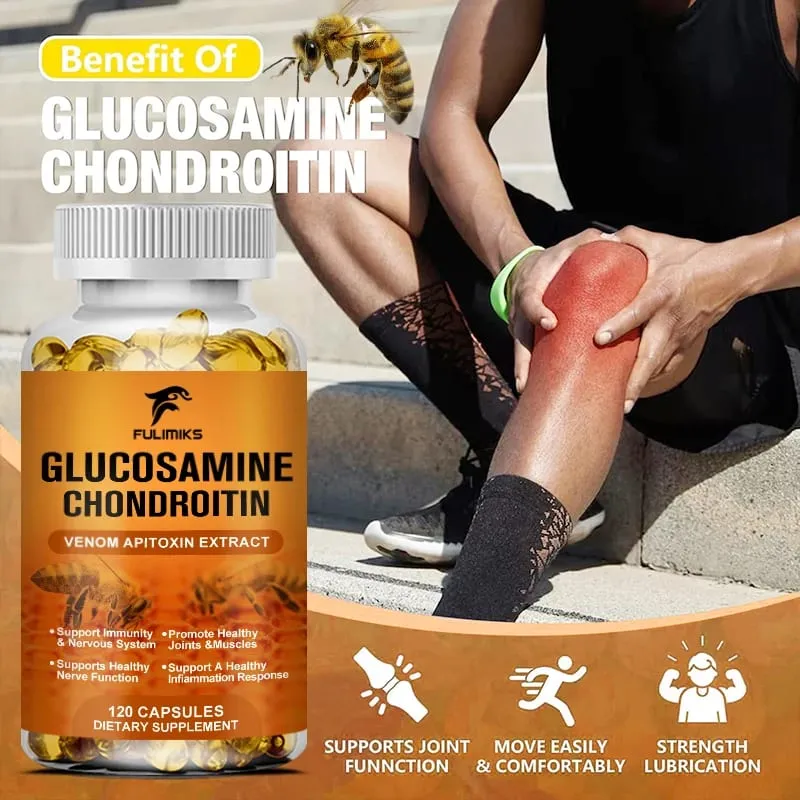 Premium Glucosamine Chondroitin Supplement with Bee Venom MSM & Hyaluronic Acid Supports Joint Flexibility & Cartilage Health