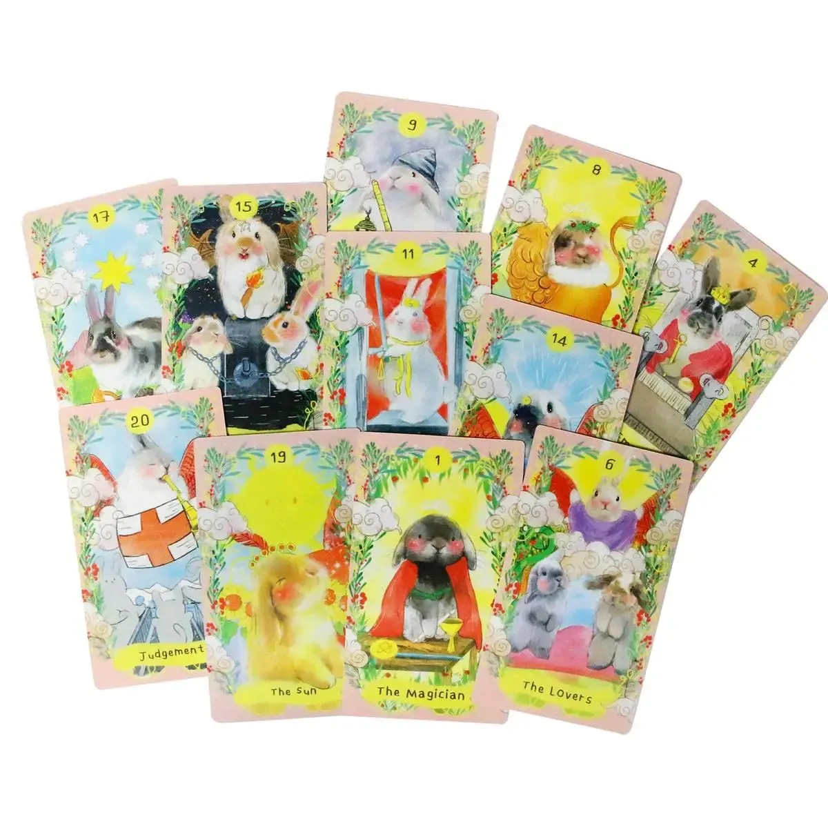 Chubby Bunny Tarot 12*7cm A 78-card Deck Featuring Cute Bunnies 2.75 X 4.75'' Packaging Rigid Box