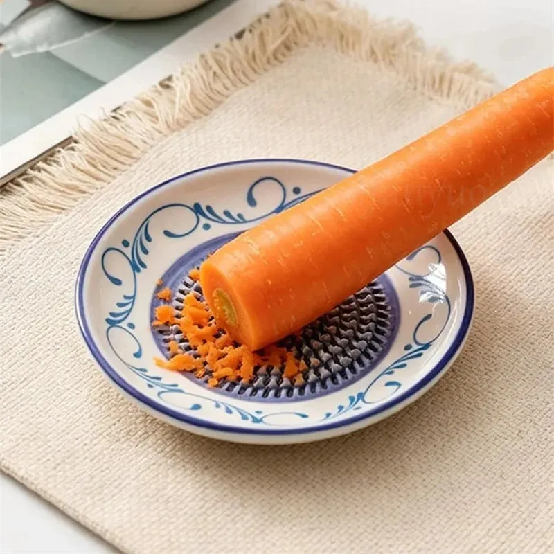 Colorful Simple Ceramic Ginger Grater Tool Hand Grinder Garlic Masher Portable Porcelain Carrot Ginger Grinding Kitchen Tools