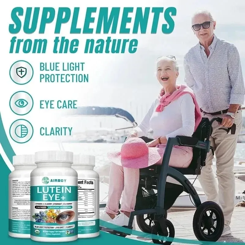 Lutein-Auge – unterstützt die Augengesundheit, reduziert Augenermüdung und trockene Augen reduzieren Blaulichtschäden – mit Astaxanthin, Vitamin A, Heidelbeere
