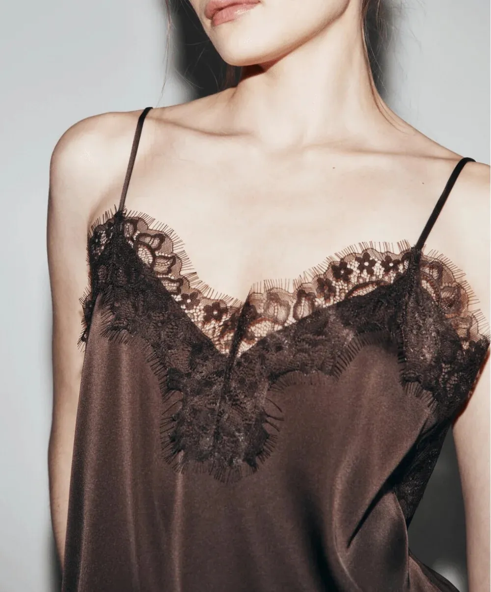 Chic Asymmetrical Lace Lace Patchwork Top Sexy Lace Backless Camisole Tops Sleeveless Elegant Backless Tops Evening Dress