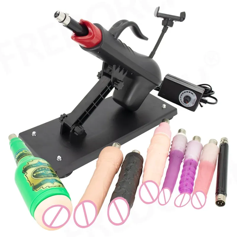 Fredorch Automatic Retractable Sex Pumping Gun Machine with Dildo For Male and Female Masturbation Sex Toy 450 Stroke per minute
