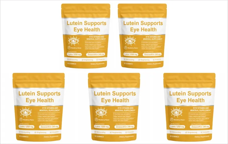 Lutein Eye Health Gummies with 40mg Lutein 8mg Zeaxanthin Vitamins A C E Blueberry Flavor Supports Visual Wellness 60 Gummies