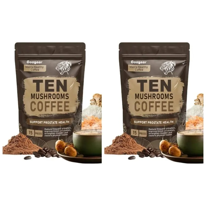 Mushroom Powder Supplement with 10 Mushroom Blend Men's Healthy Mushrooms Coffee Powder Daily Nutrition and Energy Support