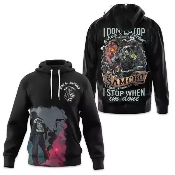 Hot Sale Men's 3D Print Hoodies Sweatshirts Sons of Anarchy Street Style Unisex Loose Casual Pullover Y2K Tracksuit Autumn