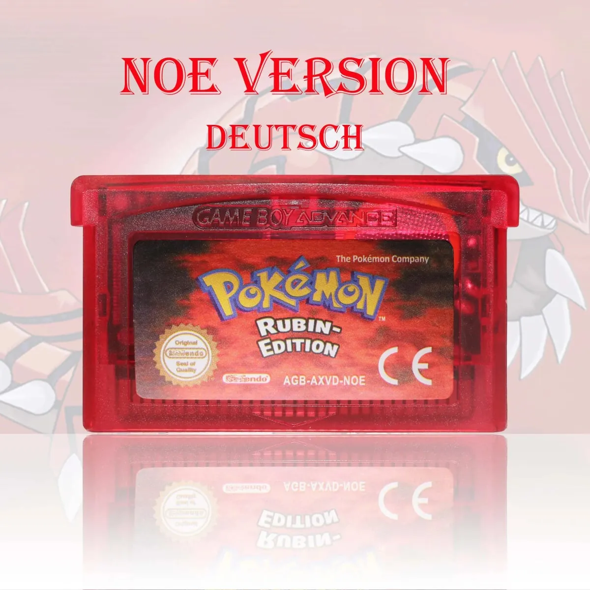 GBC/GBA NOE Version Pokemon Kristall/Smaragd/Feuerrote/Blattgrune/Rubin Game Cartridge Video Game Card High Quality With Battery