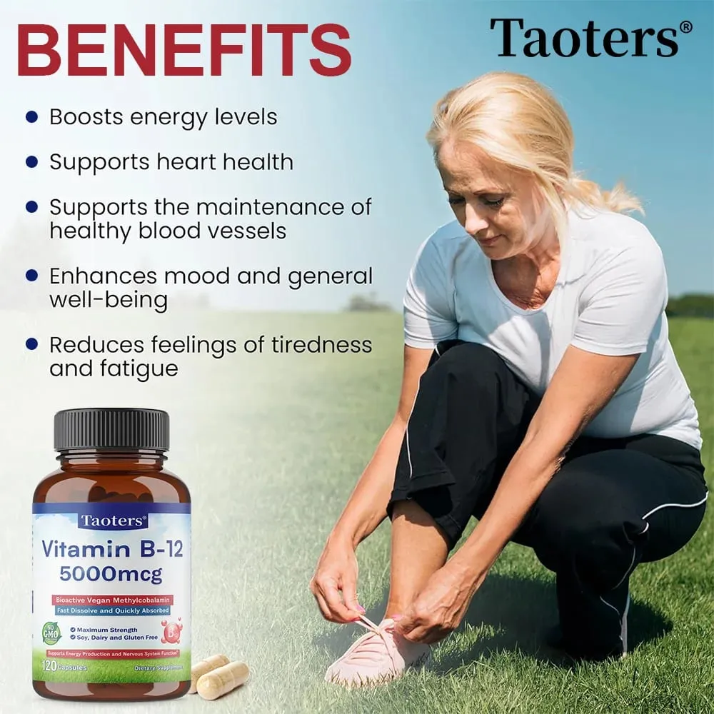 Vitamin B12 5000 Mcg - Extra Strength - Supplement for Supporting Energy Levels Mental Clarity Nervous System Health