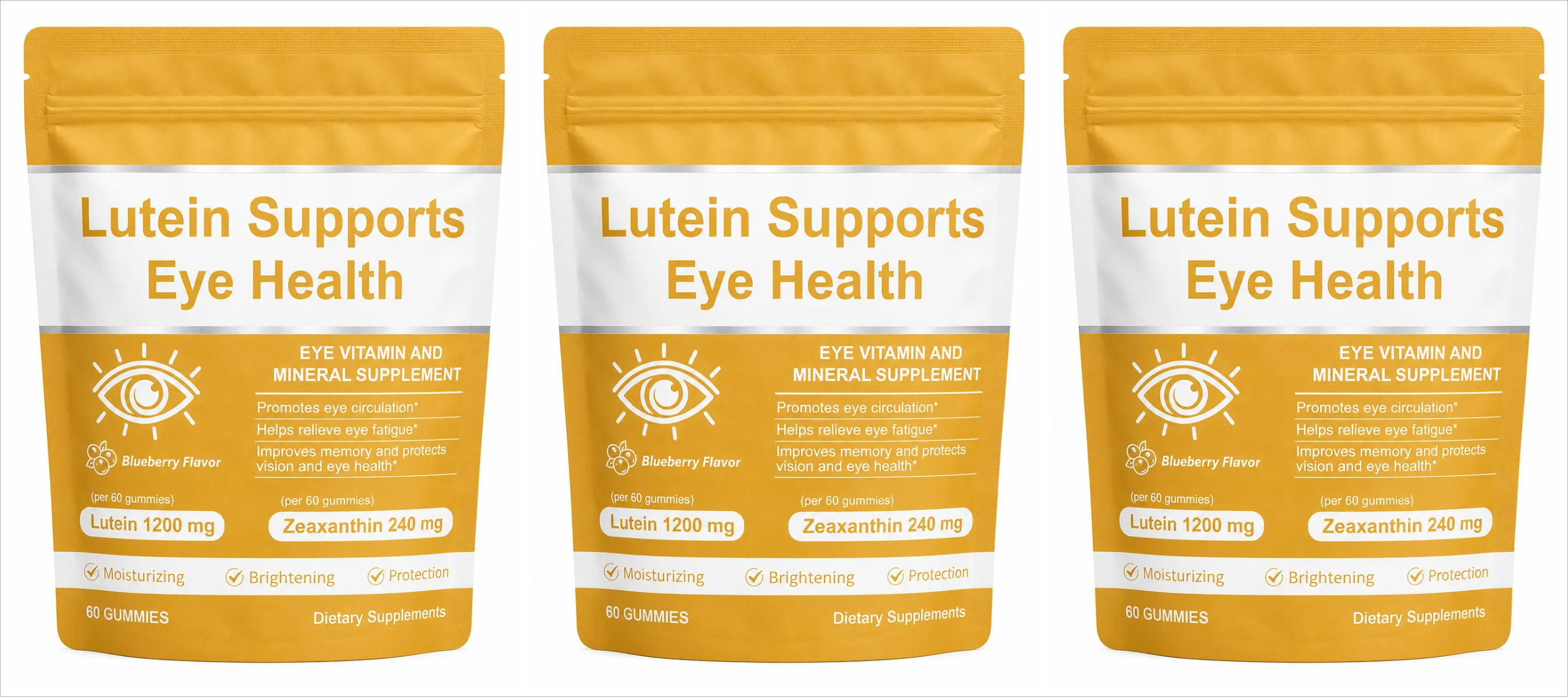 Lutein Eye Health Gummies with 40mg Lutein 8mg Zeaxanthin Vitamins A C E Blueberry Flavor Supports Visual Wellness 60 Gummies