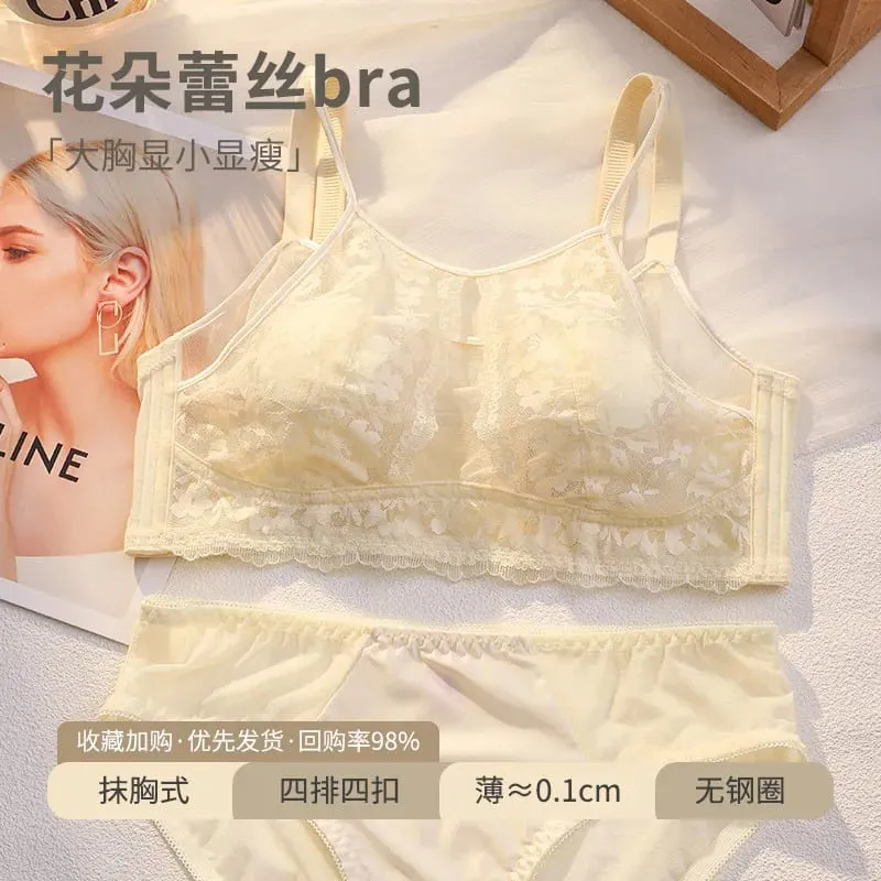 French Style Lace Strapless Bra Women Large Breast Minimizer Slimmer Sexy Beautiful Back Intimates Lingerie Size 34-44 M-XXXXL