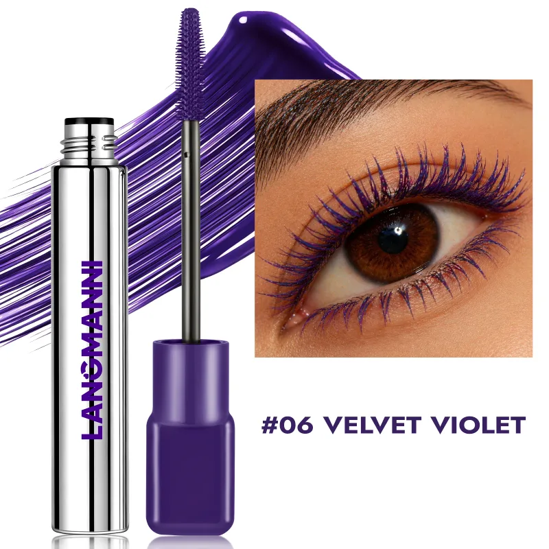 Colorful Blue Mascara Lengthens Eyelashes Extension Thick Fiber Curling Waterproof Green White Pink Black Eye Makeup Cosmetics
