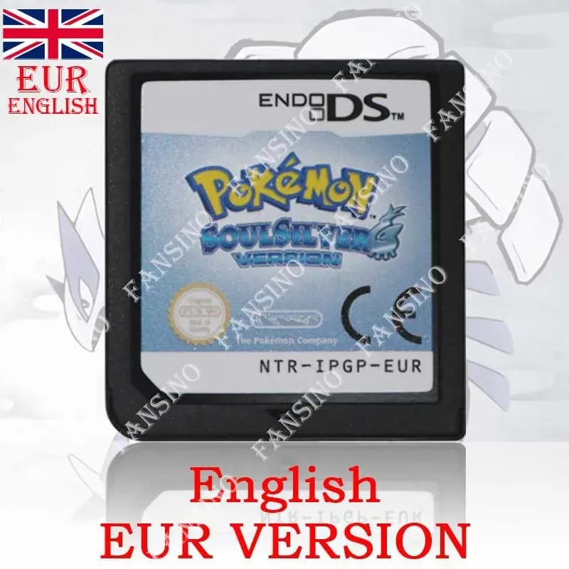 (USA EUR AUS NOE ESP FRA ITA) Pokemon HeartGold SoulSilver Version High Quality Authentic 1:1 Replica DS Video Game Cartridge