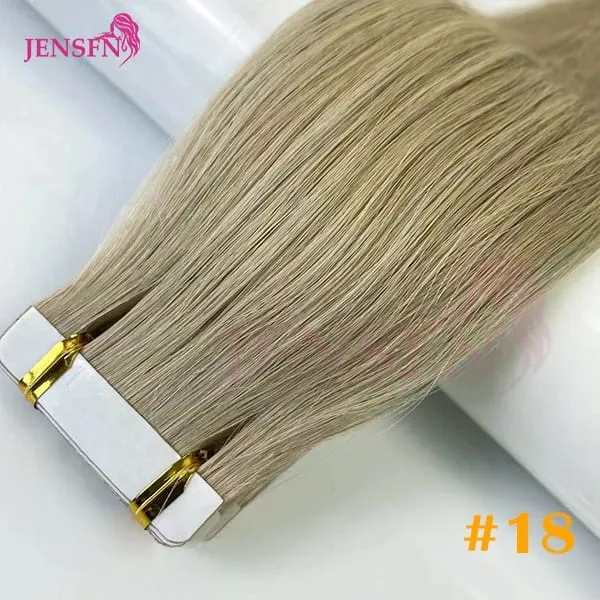 Tape In Hair Extension 100% Real Human Hair Straight Hair Seamless Invisible Skin Weft Remy Tape Ins Brown Blonde Womem